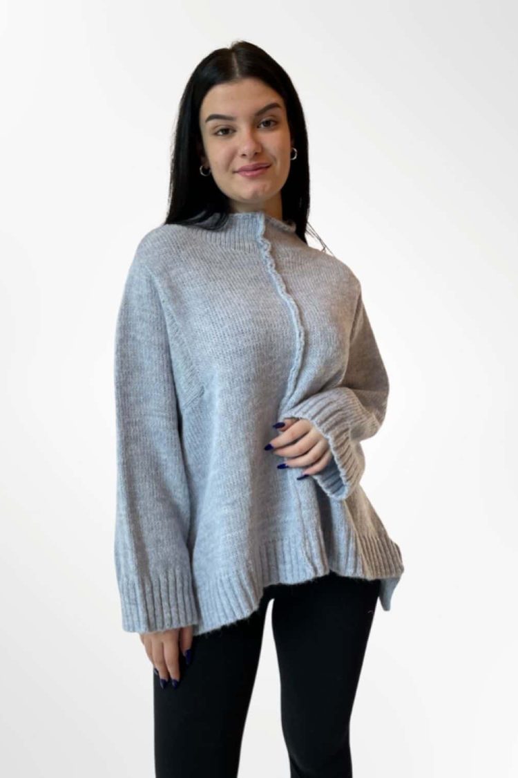Women's Oversized Knit Sweater White-My Boutique