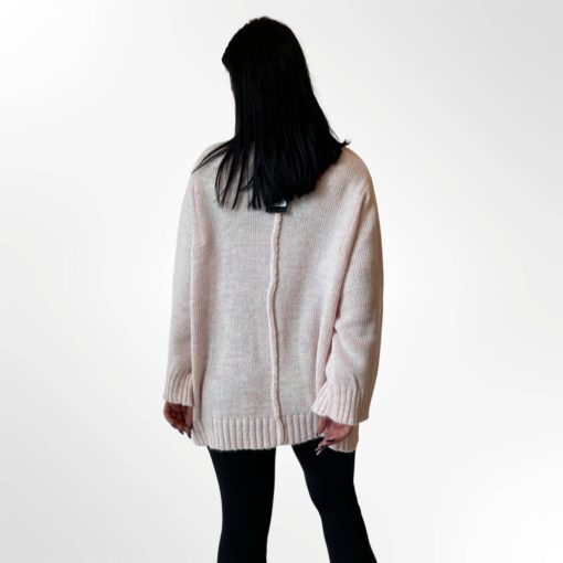 Women's Oversized Knit Sweater White-My Boutique