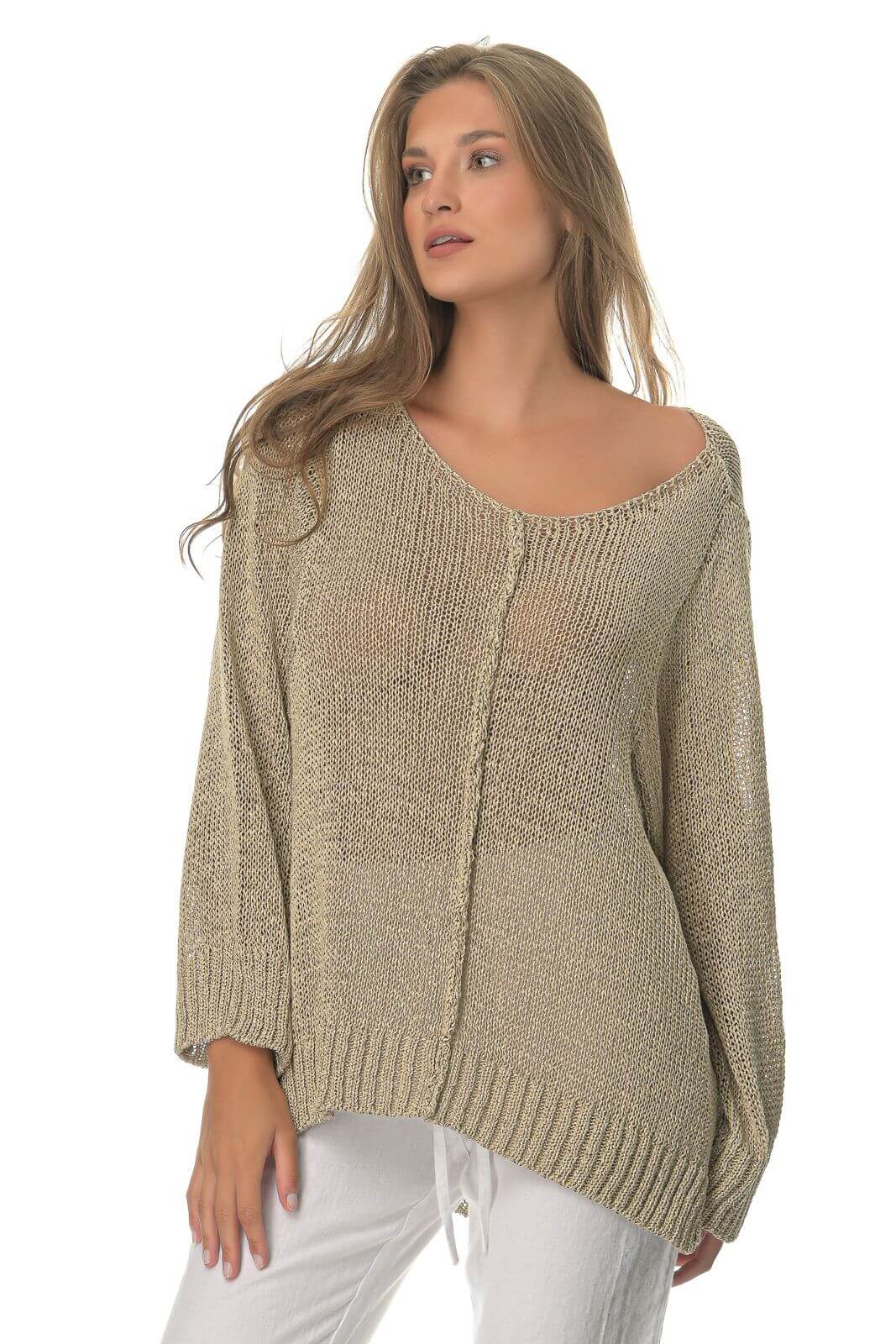 Μπλούζα Γυναικεία Sweater Μπεζ-My Boutique