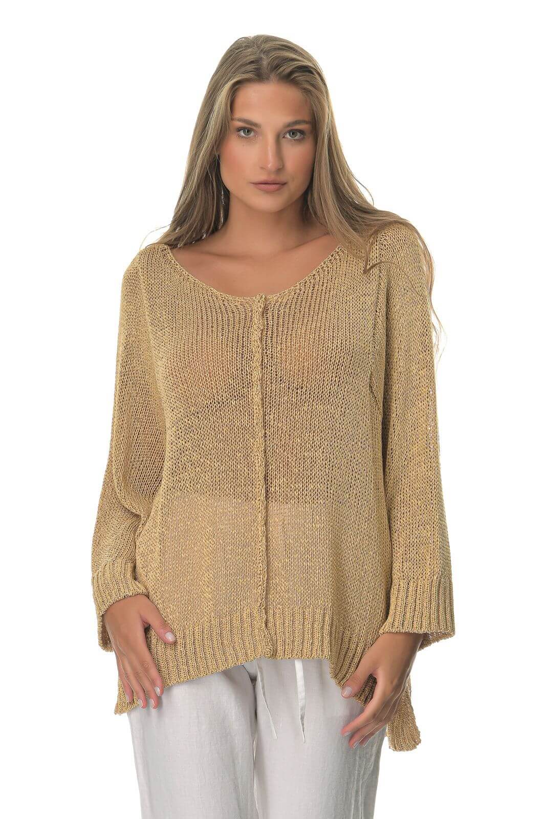 Μπλούζα Γυναικεία Sweater Χρυσή-My Boutique
