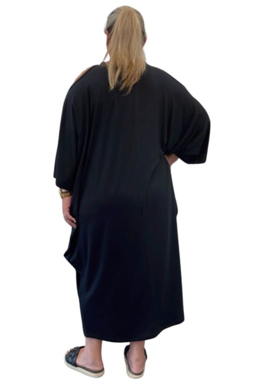 Black Maxi Dress With Shoulder Detail-My Boutique