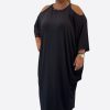 Φόρεμα Maxi Μαύρο Με Λεπτομέρεια Στους Ώμους- My Boutique