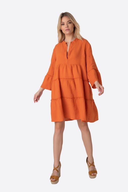 Orange Boho Dress-My Boutique
