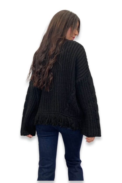 Women's Black Knitted Cardigan-My Boutique