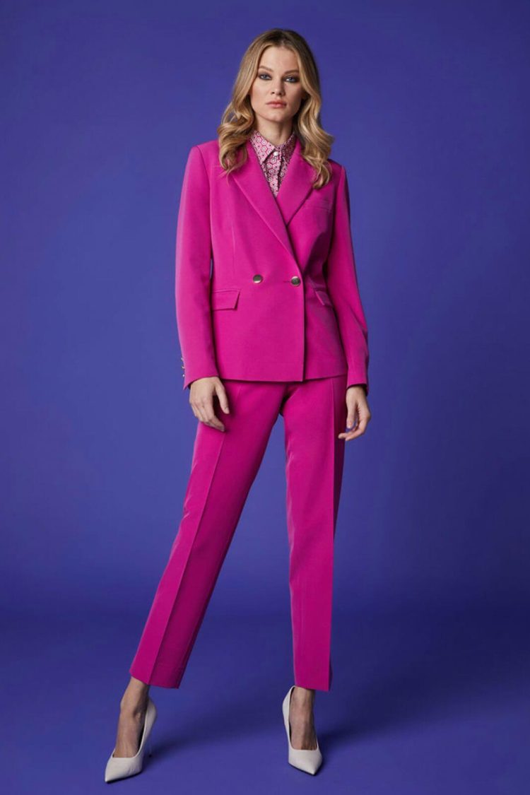 Fuchsia Stretch Crepe Pants for Women-My Boutique