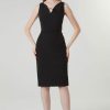 Φόρεμα Εφαρμοστό Ελαστικό Κρεπ Μαύρο-My Boutique