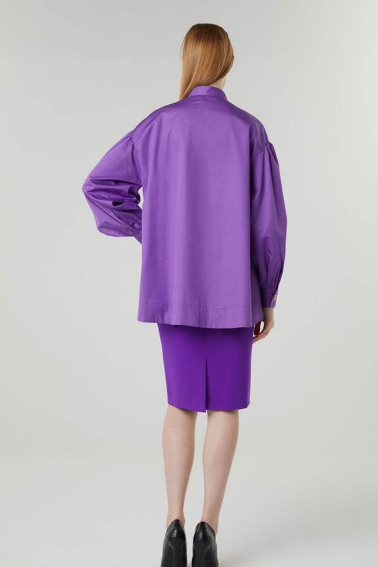 Blouse Women's Asymmetric In Boxy Line Purple-My Boutique
