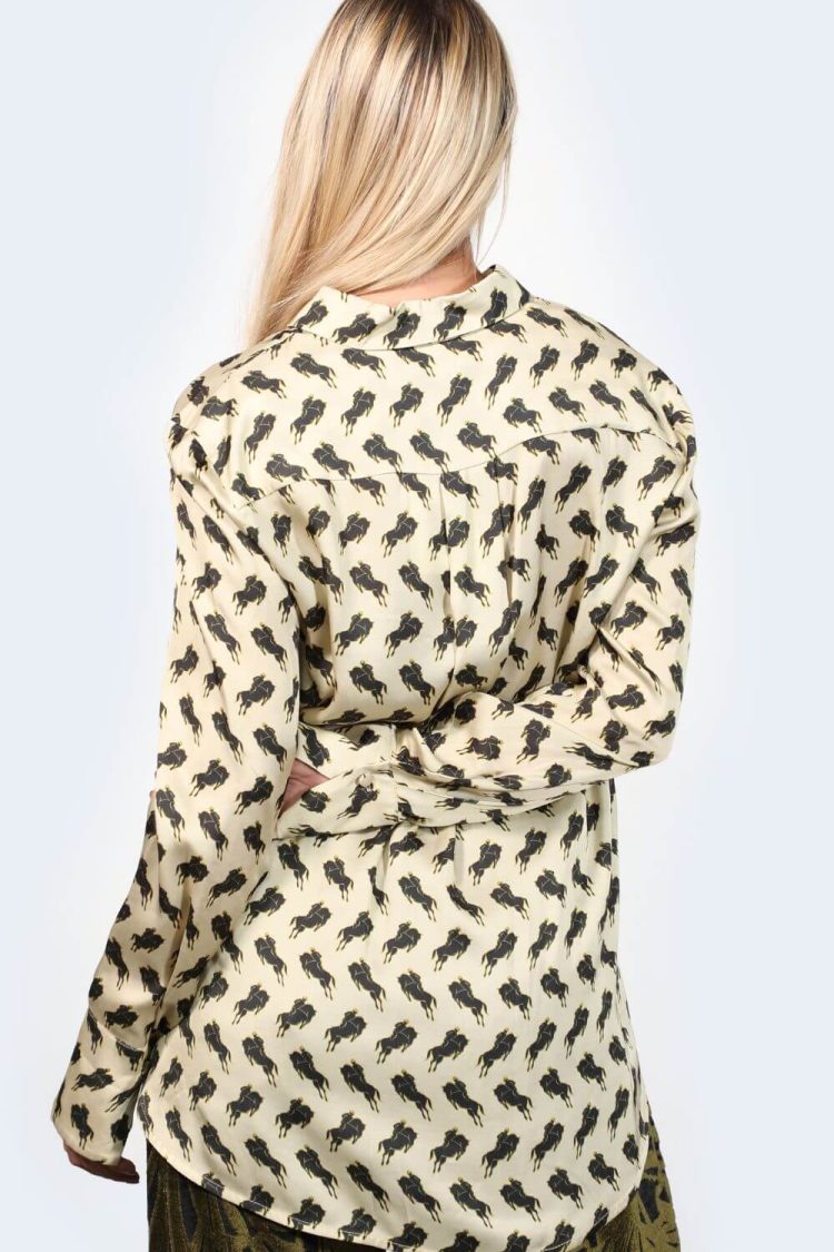 Women's Patterned Satin Shirt-My Boutique
