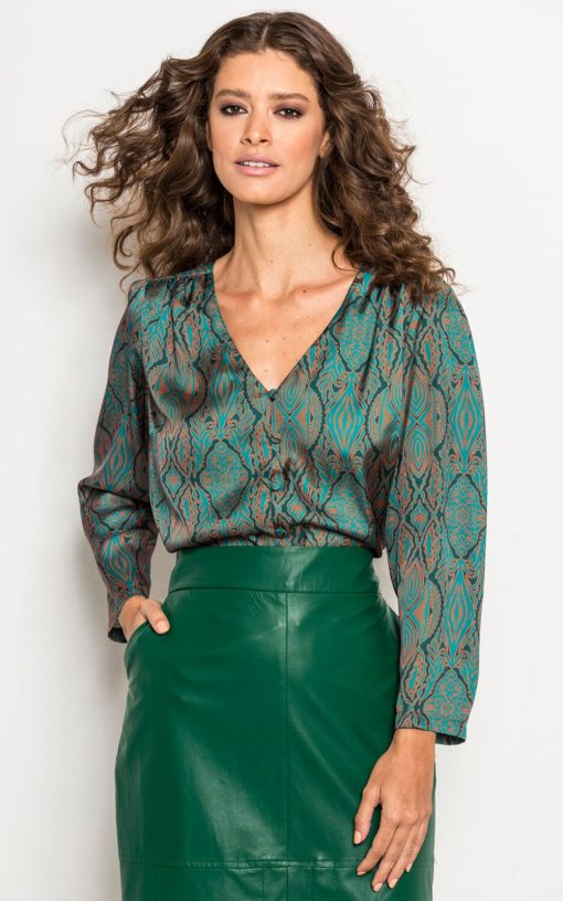 Women's Blouse With Satin Texture-My Boutique