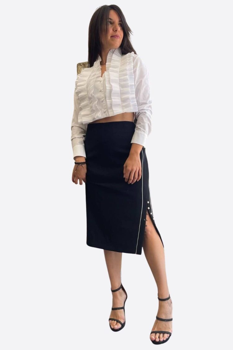 Elastic Crepe Skirt-My Boutique