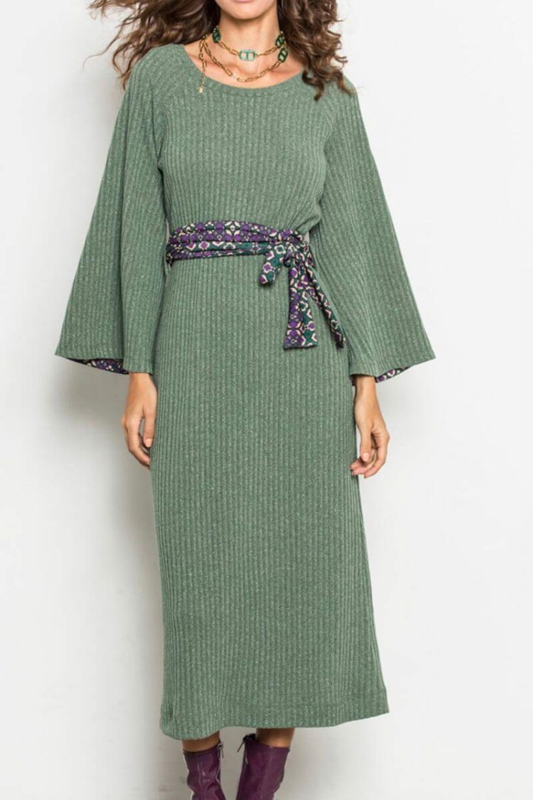 Green Midi Dress-My Boutique