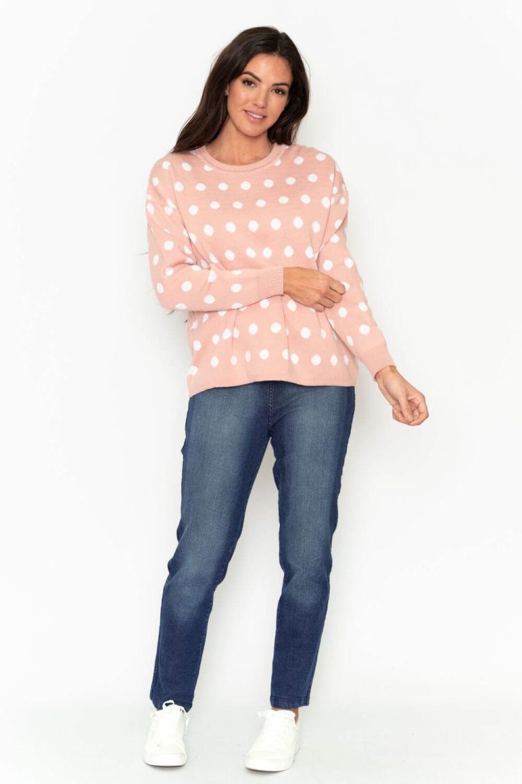Women's Pink Clay Knitted Sweater-My Boutique