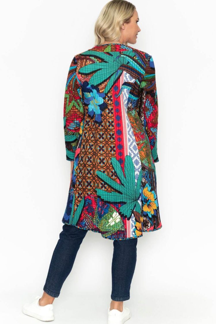 Women's Double Face Printed Coat-My Boutique
