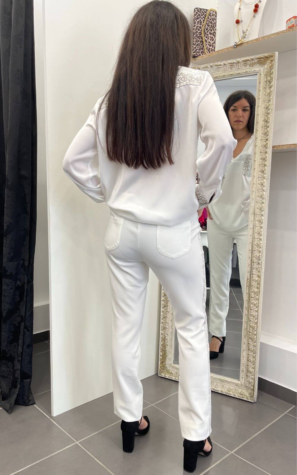 Παντελόνι Γυναικείο Jupe White-My Boutique