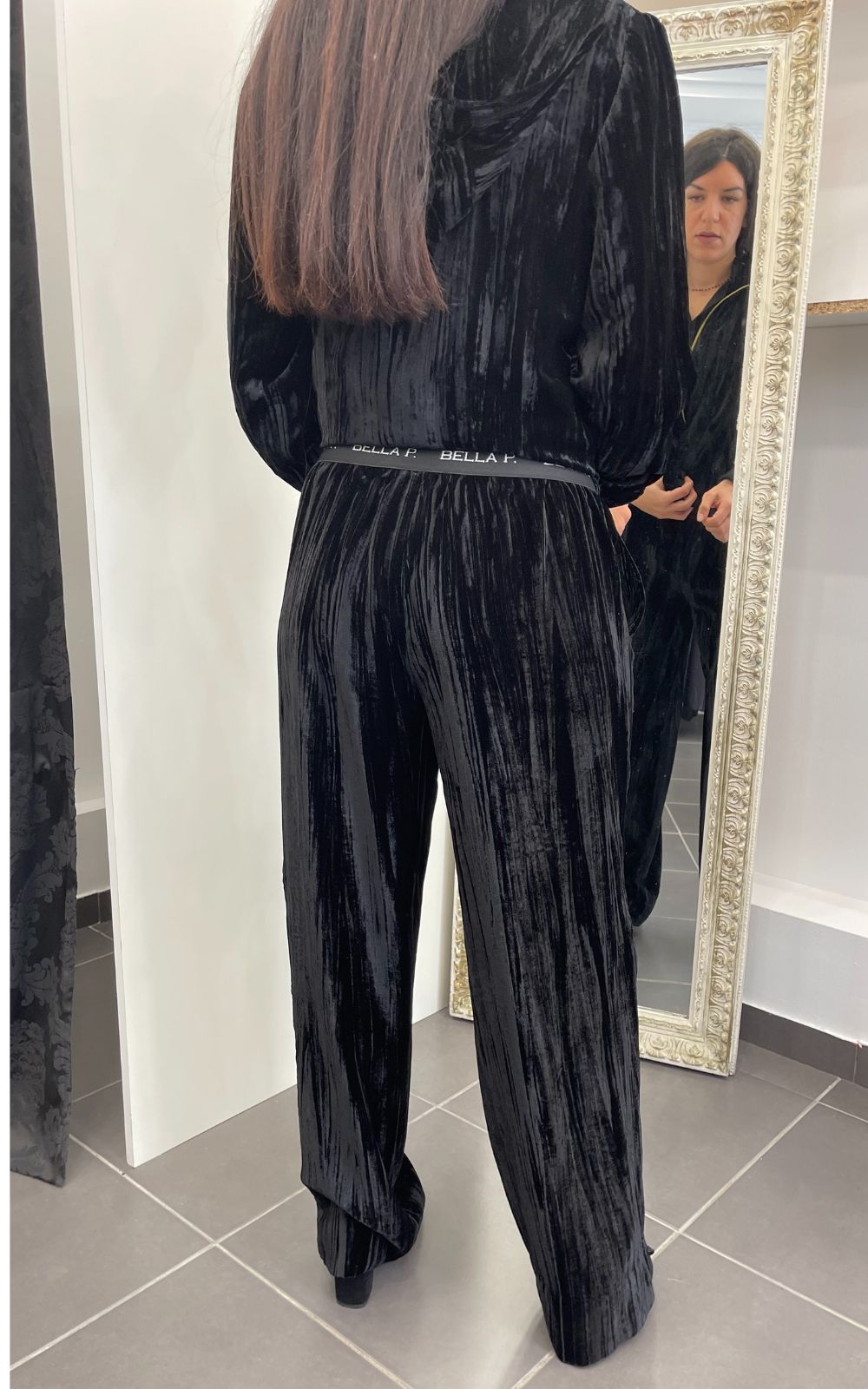 Παντελόνι Γυναικείο Με Σιριτι Μαύρο Στο Πλάι-My Boutique