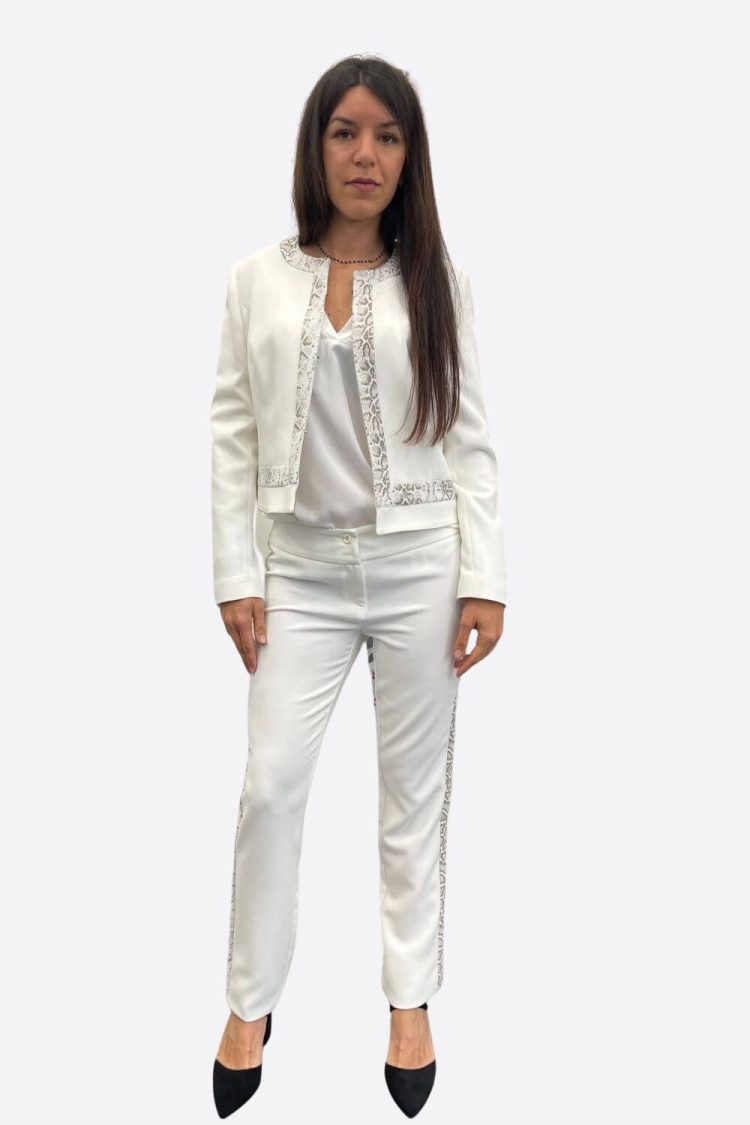 Παντελόνι Γυναικείο Jupe White-My Boutique