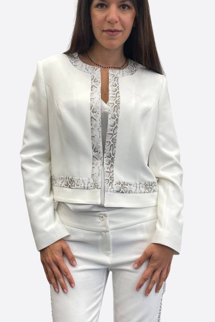 Women's Jacket Jupe White-My Boutique