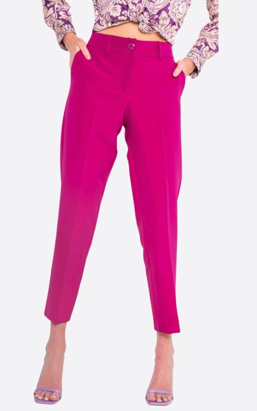 Fuchsia Straight Line Pants for Women-My Boutique