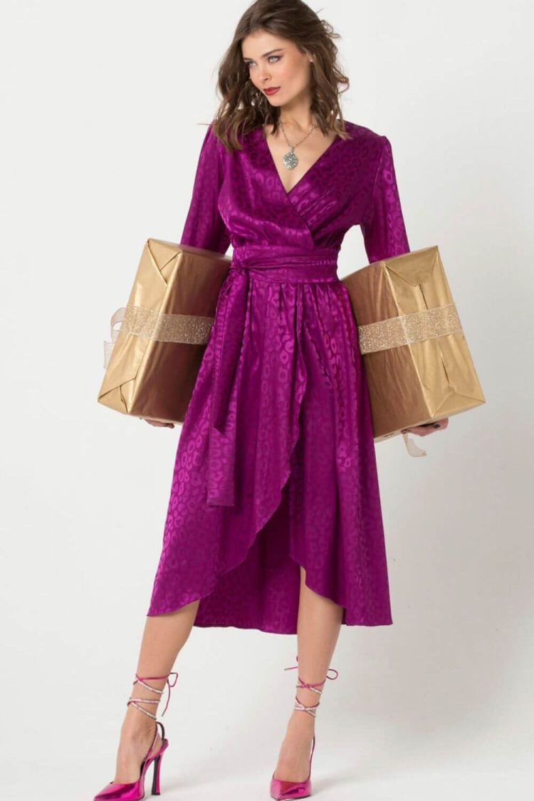 Φόρεμα Με Σατινέ Υφή Πετρόλ-My Boutique