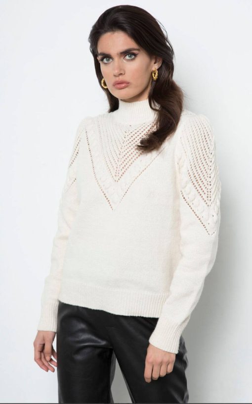 Ecru Women's Fluffy Sweater-My Boutique