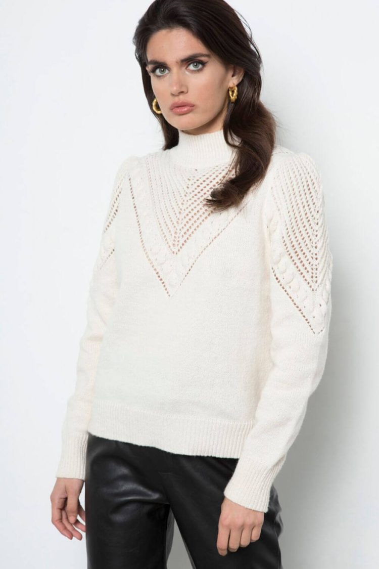 Ecru Women's Fluffy Sweater-My Boutique