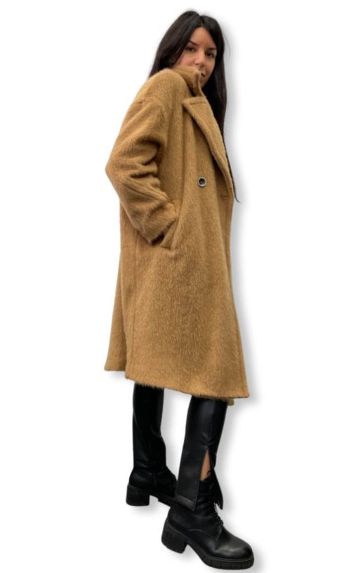 Women's Camel Fur Coat-My Boutique