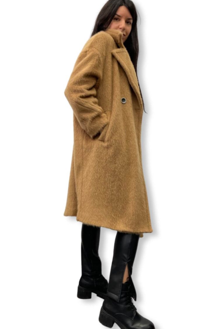 Women's Camel Fur Coat-My Boutique