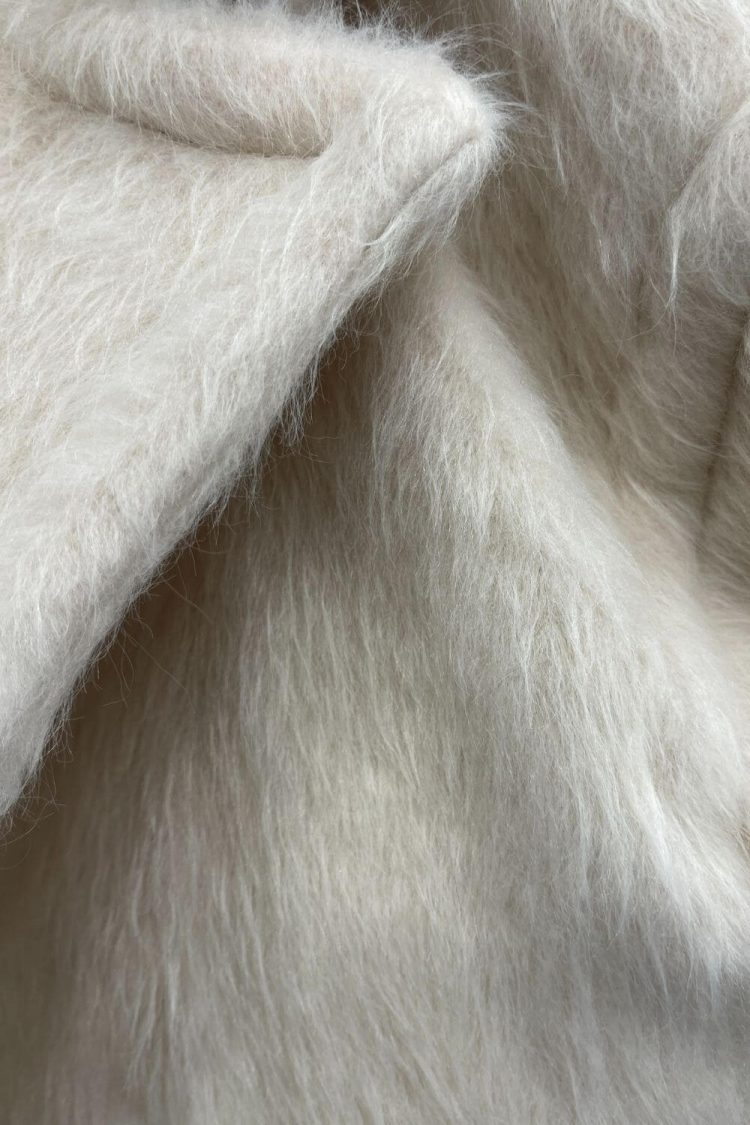Ecru Women's Fur Coat-My Boutique