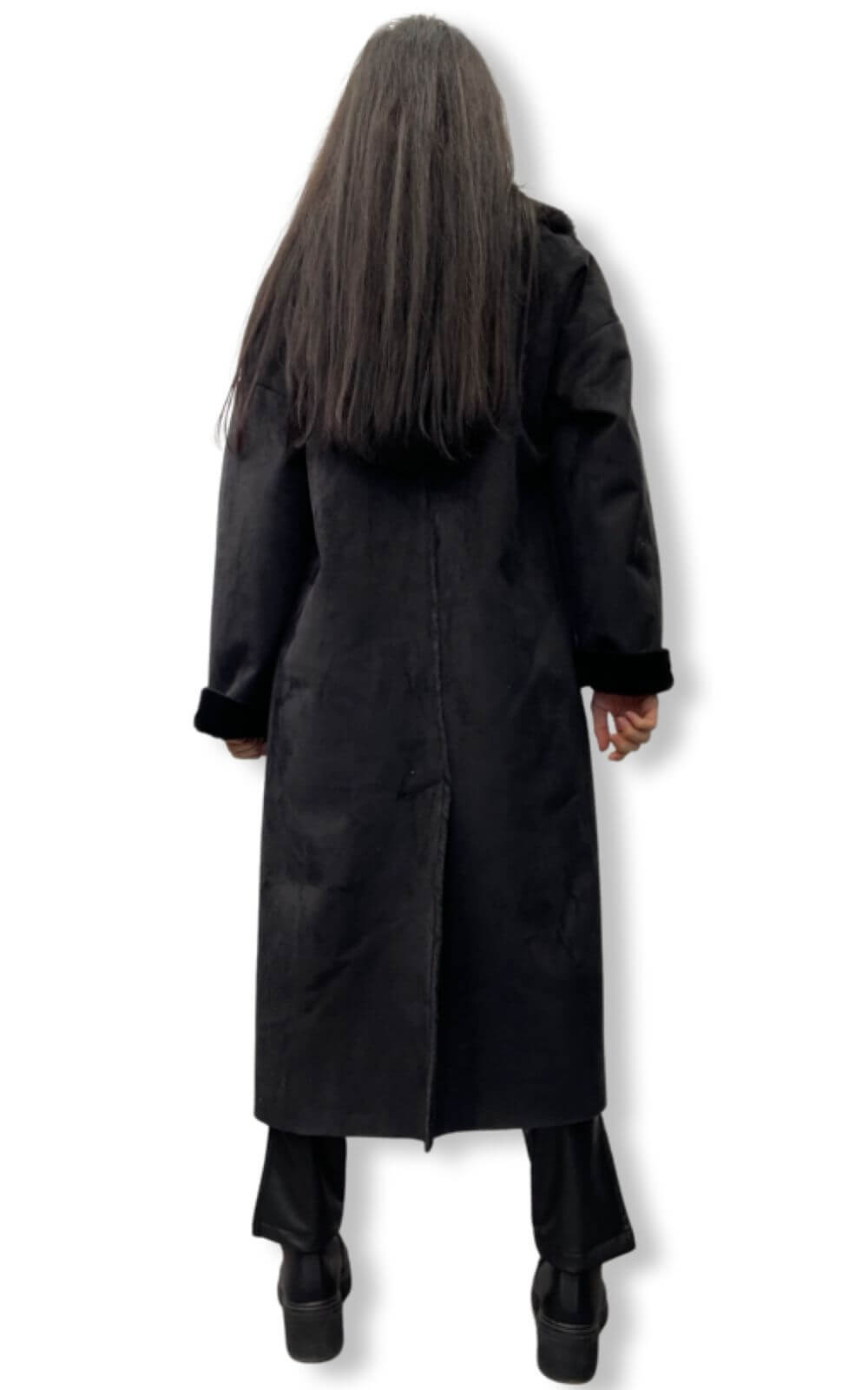 Παλτό Γυναικείο Μουτον Μαυρό-My Boutique