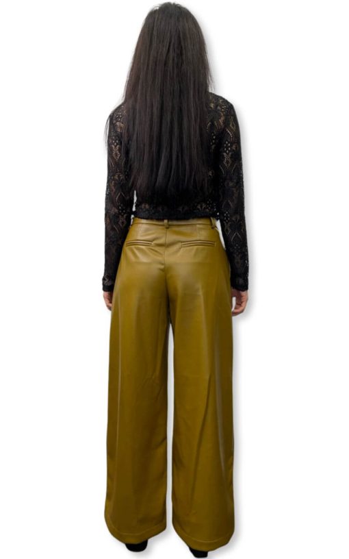 Camel Leather Women's Pants-My Boutique
