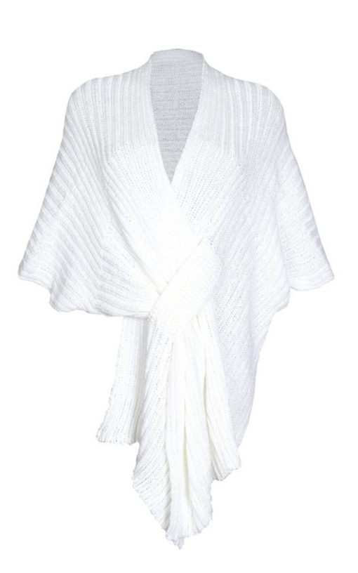 Women's Knitted Cardigan White-My Boutique