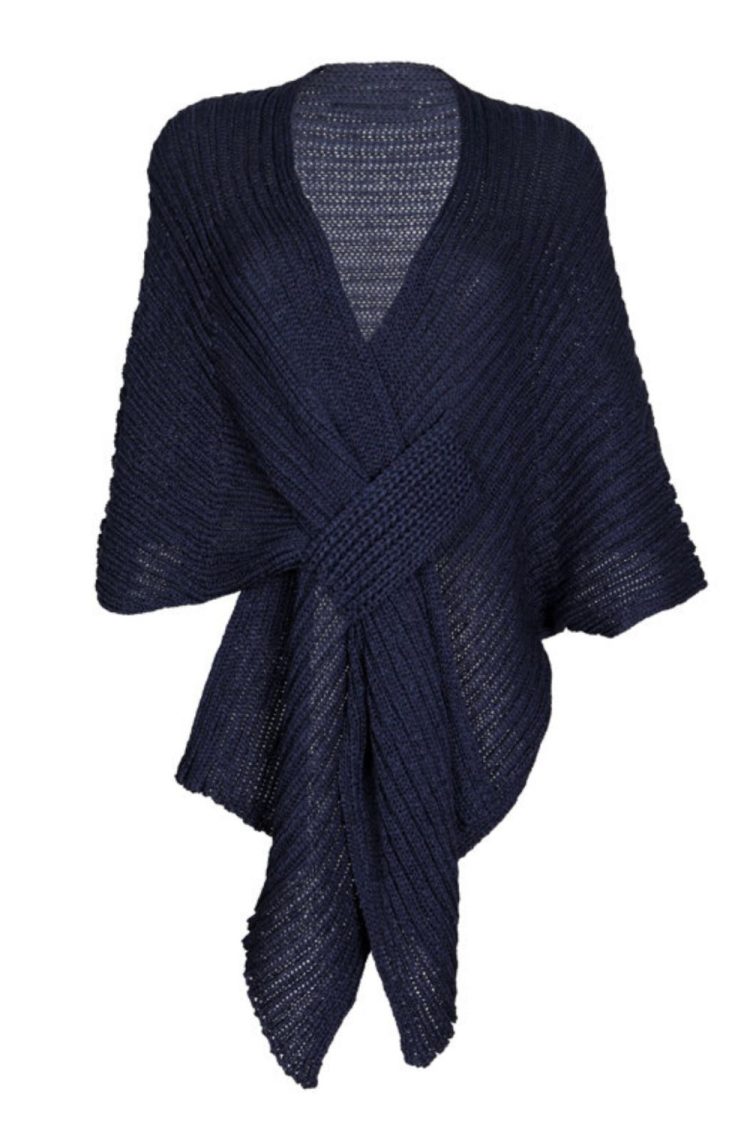 Blue-My Boutique Women's Knitted Cardigan