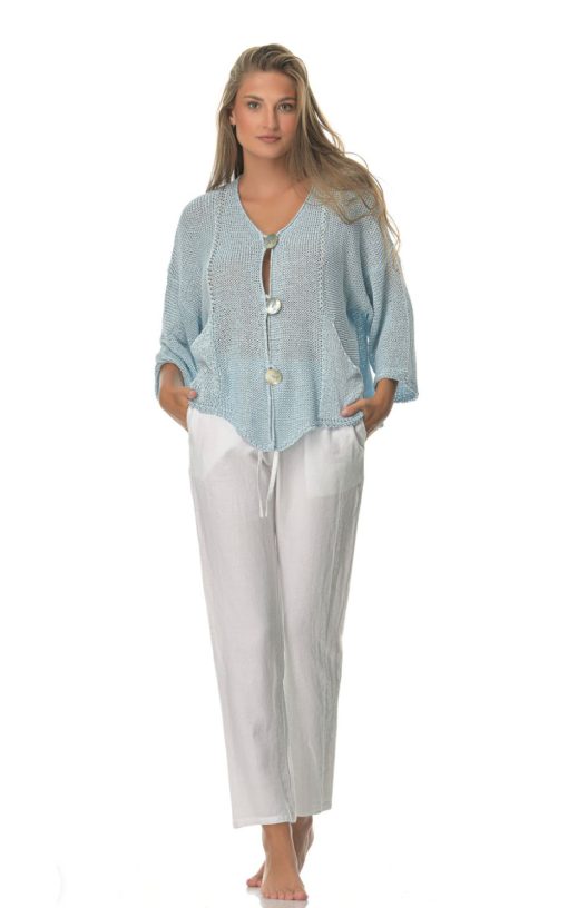 Women's Light Blue Knitted Cardigan-My Boutique