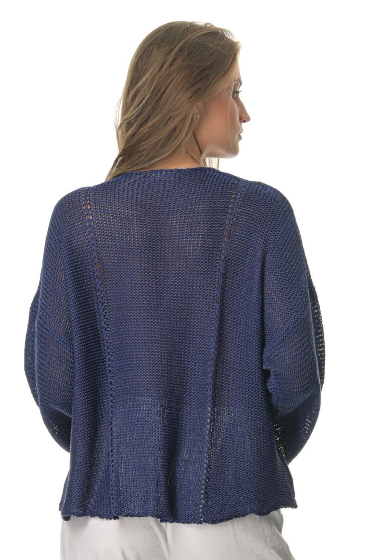 Blue-My Boutique Women's Knitted Cardigan