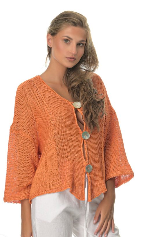 Orange-My Boutique Women's Knitted Cardigan