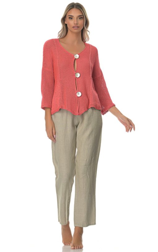 Coral Knitted Women's Cardigan-My Boutique