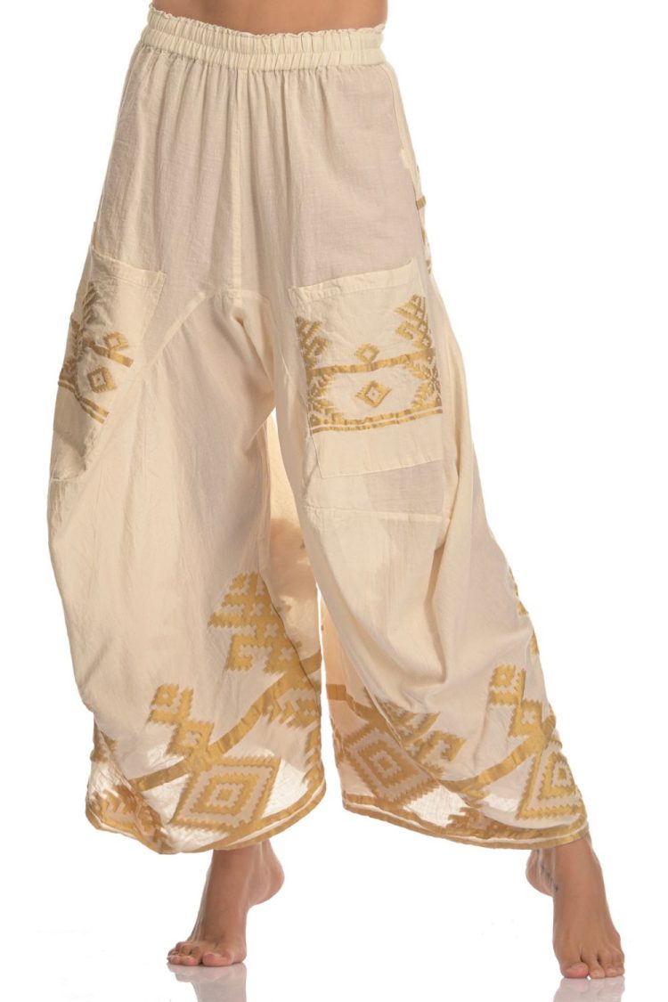 Women's Boho Pants Champane-Gold-My Boutique