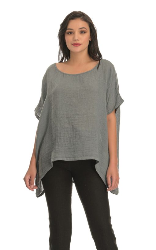 Blouse Women's Oversized Grey-My Boutique