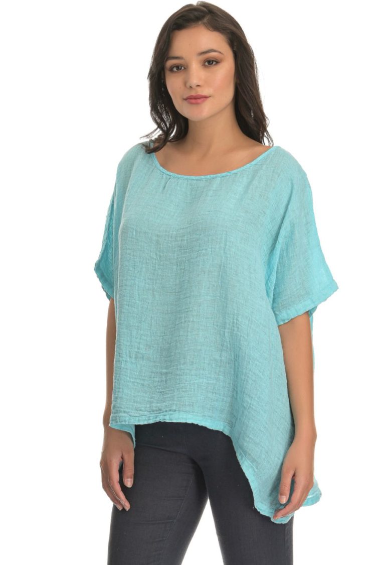 Blouse Women's Oversized Turquoise-My Boutique