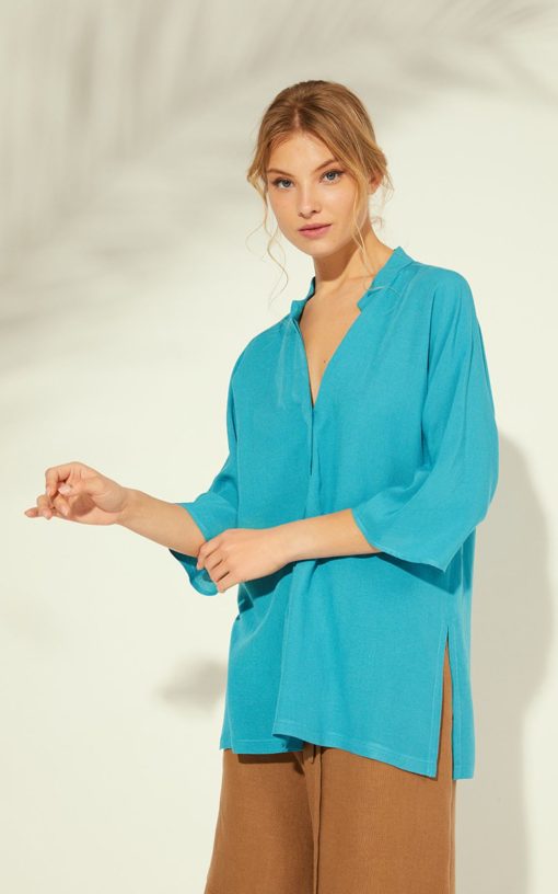 Women's Turquoise Blouse-My Boutique