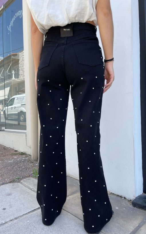 Women's Denim Pants With Rhinestones-My Boutique