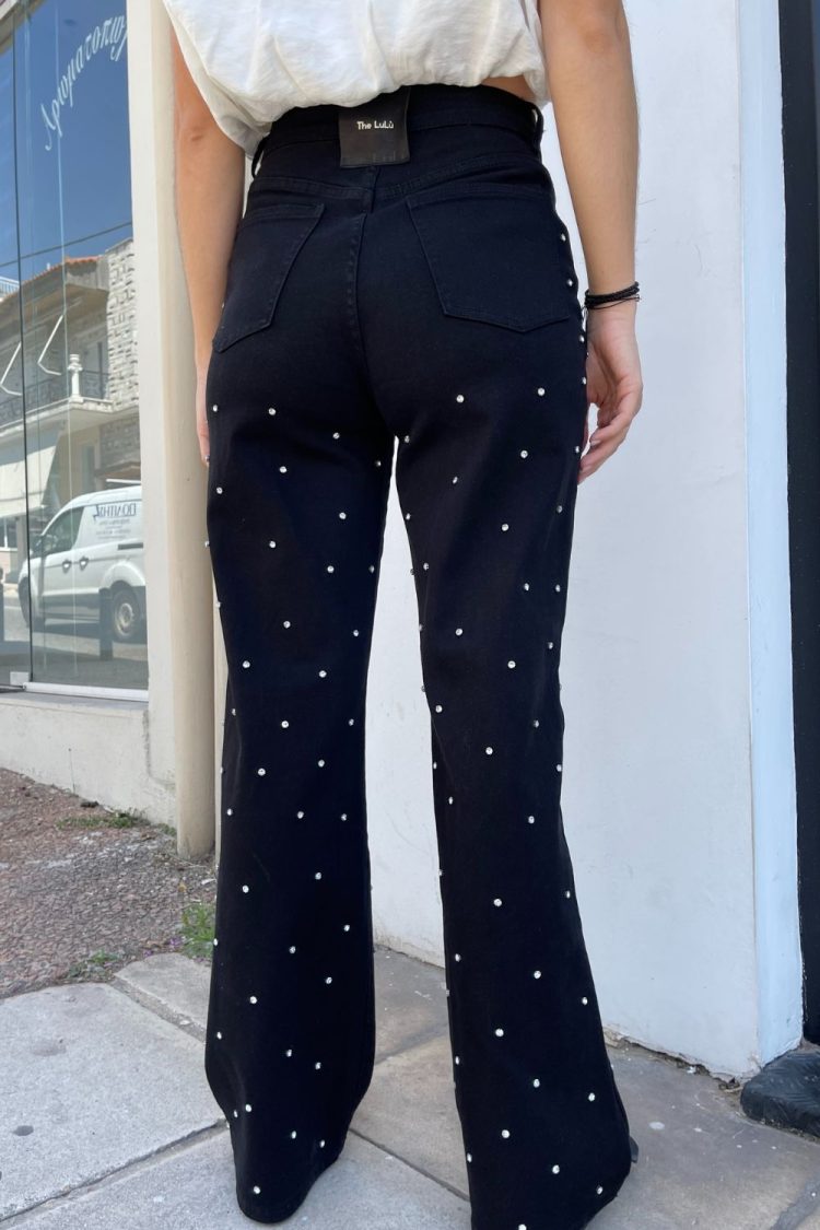 Women's Denim Pants With Rhinestones-My Boutique