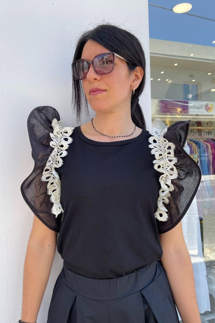 Μπλούζα Γυναικεία Βαμβακερή Με Λεπτομέρειες-My Boutique