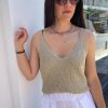 Μπλούζα Γυναικεία Πλεκτή Με Τιράντα Ασημί-My Boutique