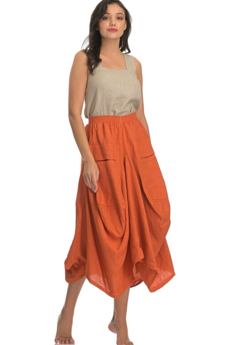 Orange Pocket Skirt-My Boutique