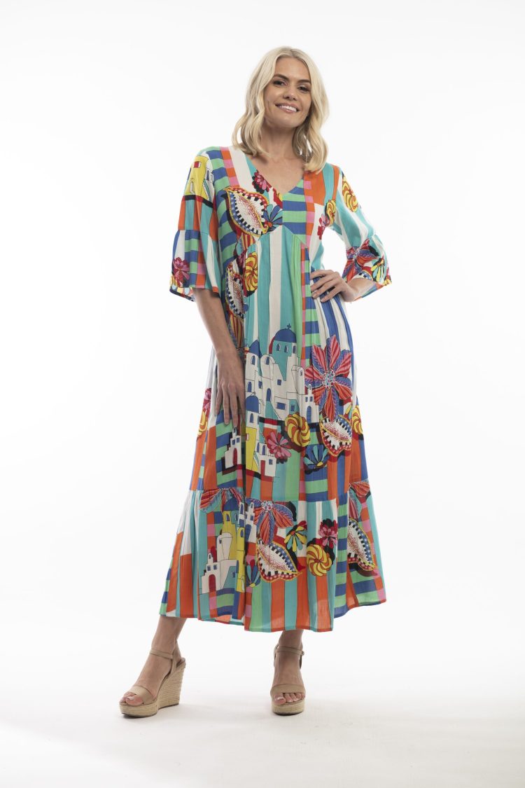 Dress With Print Oia-My Boutique