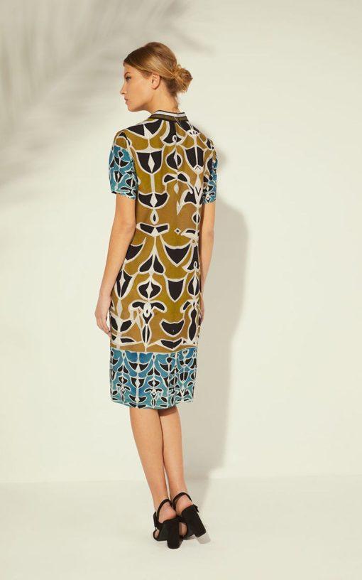 Geometric Print Dress-My Boutique