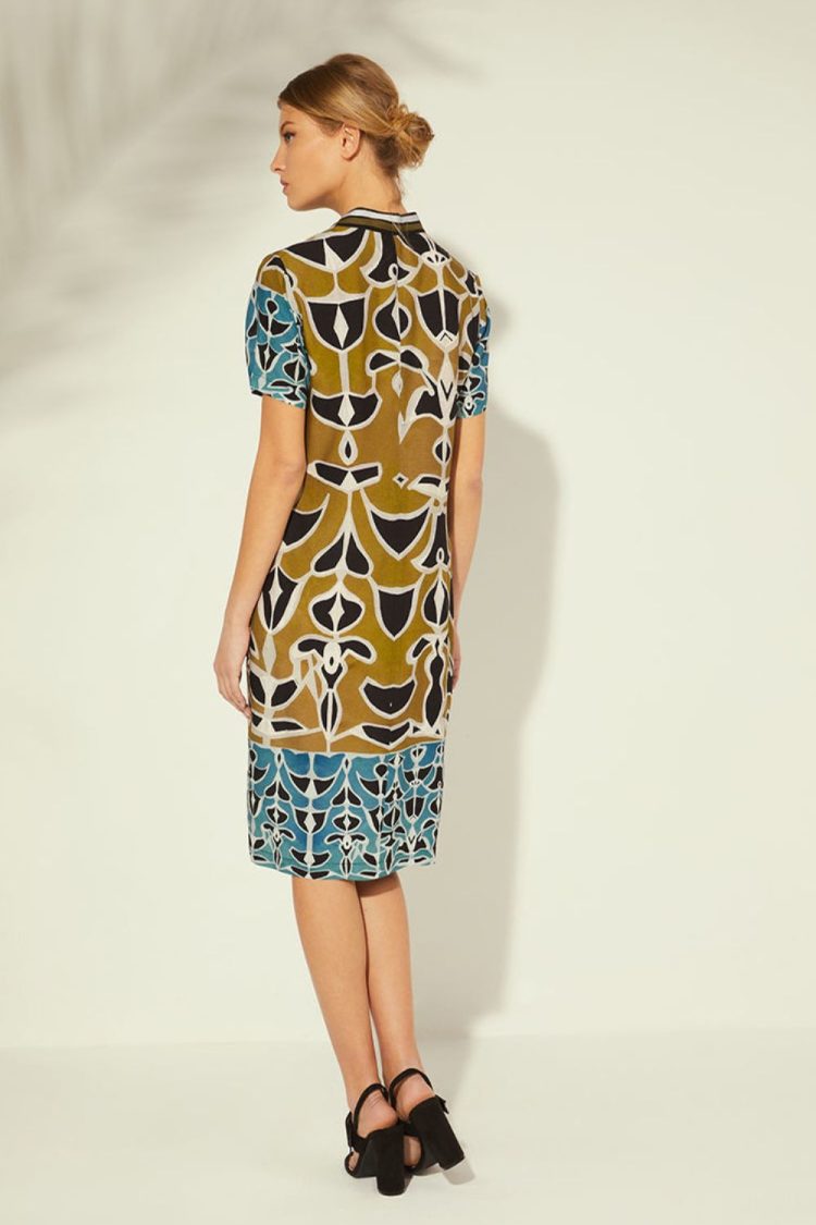 Geometric Print Dress-My Boutique