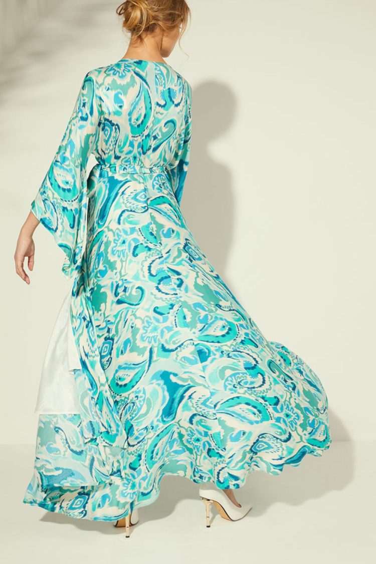Printed Maxi Croise Dress-My Boutique
