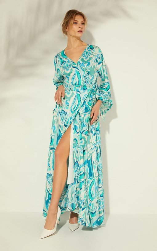 Printed Maxi Croise Dress-My Boutique
